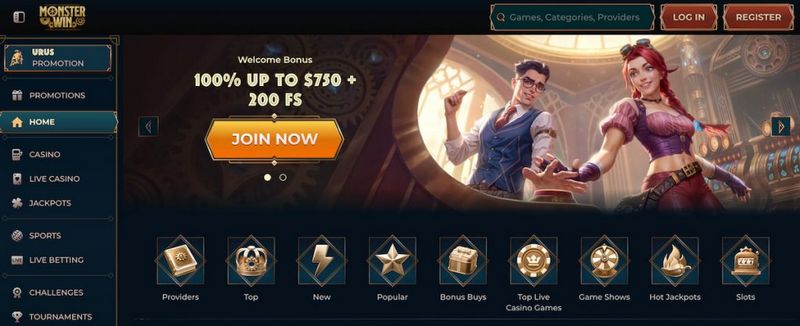 Évaluation du site web de MonsterWin Casino Évaluation du site web de MonsterWin Casino